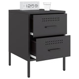 Bedside Cabinets 2 pcs Black 36x39x50.5 cm Steel - Top-Down View