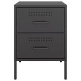 Bedside Cabinets 2 pcs Black 36x39x50.5 cm Steel