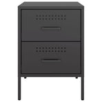 Bedside Cabinets 2 pcs Black 36x39x50.5 cm Steel