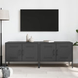 TV Cabinets 2 pcs Black 68x39x50.5 cm Steel - Side View