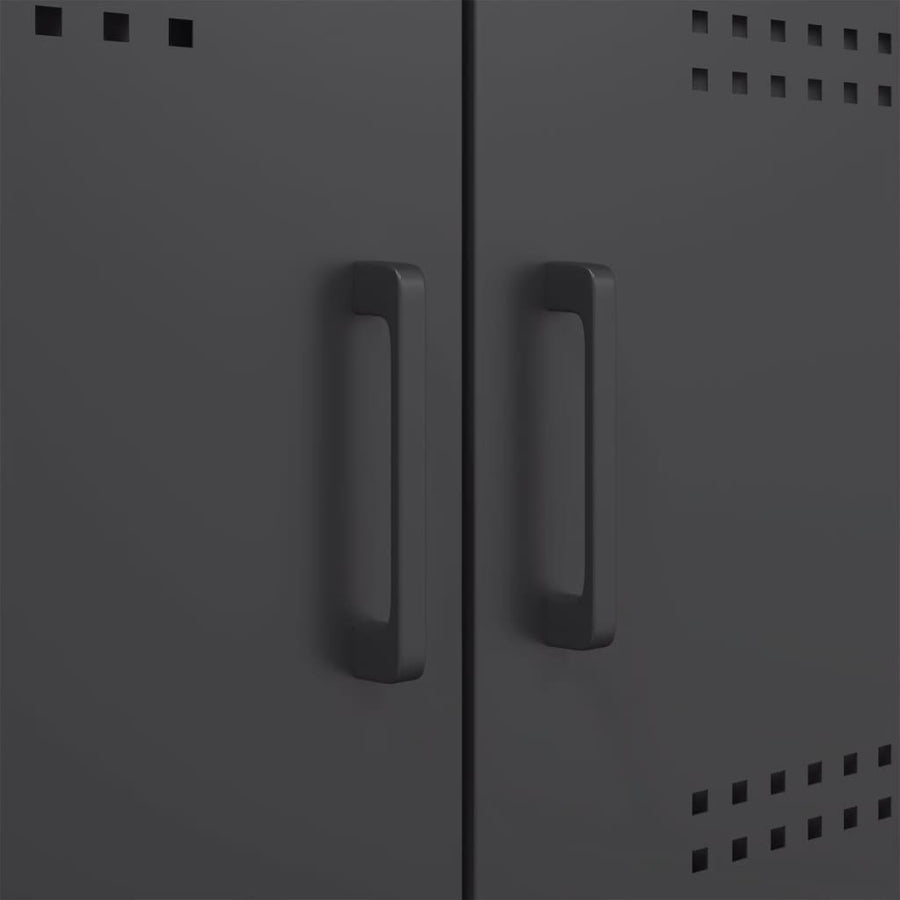 TV Cabinets 2 pcs Black 68x39x50.5 cm Steel