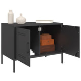 TV Cabinets 2 pcs Black 68x39x50.5 cm Steel - 45-Degree Angle