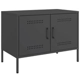 TV Cabinets 2 pcs Black 68x39x50.5 cm Steel - Rear View