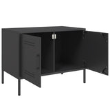 TV Cabinets 2 pcs Black 68x39x50.5 cm Steel - Extra Image
