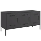TV Cabinet Black 100.5x39x50.5 cm Steel - Front View