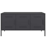 TV Cabinet Black 100.5x39x50.5 cm Steel - Rear View