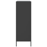 Highboard Black 68x39x113 cm Steel - Close-Up Angle