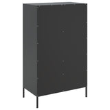 Highboard Black 68x39x113 cm Steel - Low Angle
