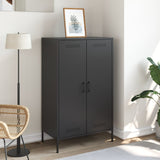 Highboard Black 68x39x113 cm Steel - Side View