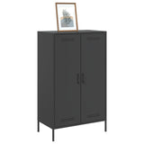 Highboard Black 68x39x113 cm Steel - Top-Down View