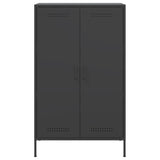 Highboard Black 68x39x113 cm Steel - Rear View