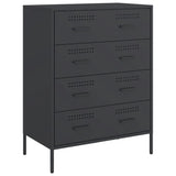 Sideboard Black 68x39x89 cm Steel - Front View