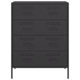 Sideboard Black 68x39x89 cm Steel - Rear View
