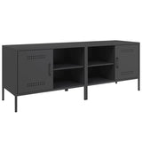 TV Cabinets 2 pcs Black 68x39x50.5 cm Steel - Front View