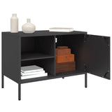 TV Cabinets 2 pcs Black 68x39x50.5 cm Steel - 45-Degree Angle