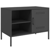 TV Cabinets 2 pcs Black 68x39x50.5 cm Steel - Rear View
