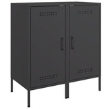 Sideboards 2 pcs Black 36x39x79 cm Steel - Front View