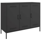 Sideboard Black 100.5x39x79 cm Steel - Front View