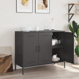 Sideboard Black 100.5x39x79 cm Steel - Side View