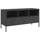 TV Cabinet Black 100.5x39x50.5 cm Steel - Front View