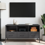 TV Cabinet Black 100.5x39x50.5 cm Steel - Side View