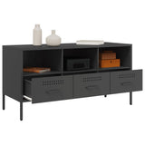 TV Cabinet Black 100.5x39x50.5 cm Steel - 45-Degree Angle