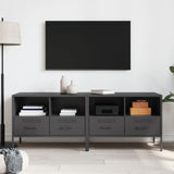 TV Cabinets 2 pcs Black 68x39x50.5 cm Steel - Side View