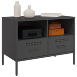 TV Cabinets 2 pcs Black 68x39x50.5 cm Steel - Top-Down View