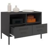 TV Cabinets 2 pcs Black 68x39x50.5 cm Steel - 45-Degree Angle