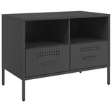 TV Cabinets 2 pcs Black 68x39x50.5 cm Steel - Rear View