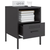 Bedside Cabinets 2 pcs Black 36x39x50.5 cm Steel - Top-Down View