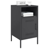 Bedside Cabinets 2 pcs Black 36x39x68 cm Steel - Side View