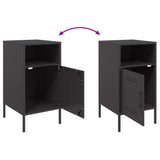 Bedside Cabinets 2 pcs Black 36x39x68 cm Steel - Extra Image