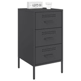 Bedside Cabinets 2 pcs Black 36x39x68 cm Steel - Side View