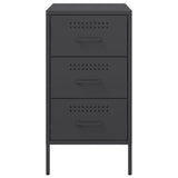 Bedside Cabinets 2 pcs Black 36x39x68 cm Steel