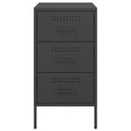 Bedside Cabinets 2 pcs Black 36x39x68 cm Steel