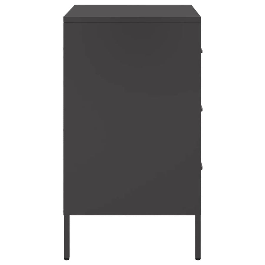 Bedside Cabinets 2 pcs Black 36x39x68 cm Steel