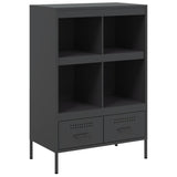 Highboard Black 68x39x101.5 cm Steel - Front View
