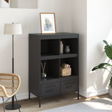 Highboard Black 68x39x101.5 cm Steel - Side View