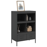 Highboard Black 68x39x101.5 cm Steel - Top-Down View