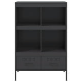 Highboard Black 68x39x101.5 cm Steel - Rear View