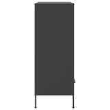 Highboard Black 68x39x101.5 cm Steel - Close-Up Angle