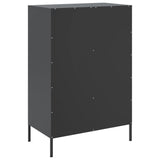 Highboard Black 68x39x101.5 cm Steel - Low Angle