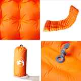 Self Inflating Camping Mattress with Pillow 1-Person Orange - 45-Degree Angle