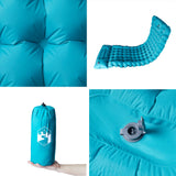 Self Inflating Camping Mattress with Pillow 1-Person Blue - 45-Degree Angle