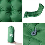 Self Inflating Camping Mattress with Pillow 1-Person Green - 45-Degree Angle