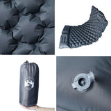 Self Inflating Camping Mattress with Pillows 2-Person Grey