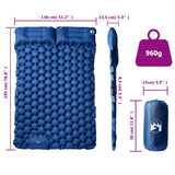 Self Inflating Camping Mattress with Pillows 2-Person Navy Blue - Rear View