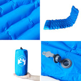Self Inflating Camping Mattress with Pillow 1-Person Blue - 45-Degree Angle