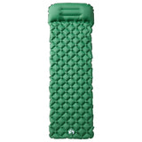 Inflating Camping Mattress with Pillow 1-Person Green - Front View